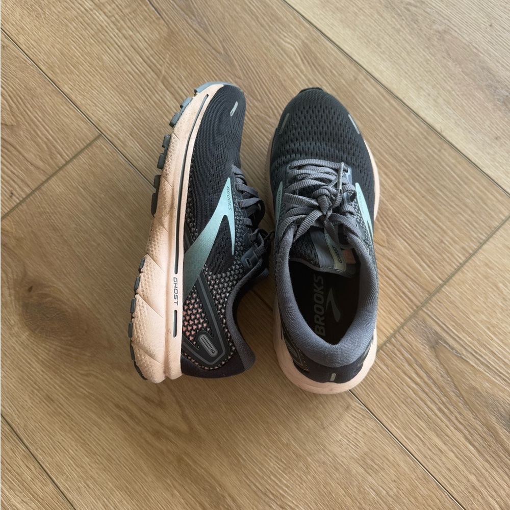 Brooks Black and Peach Athletic Shoes